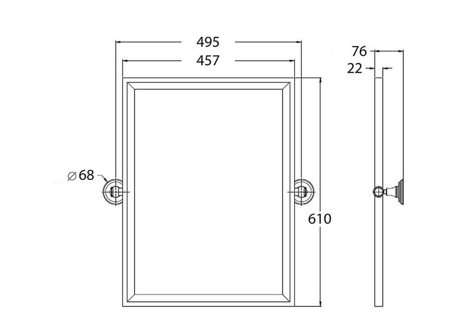Mayer Pivot Rectangle Mirror