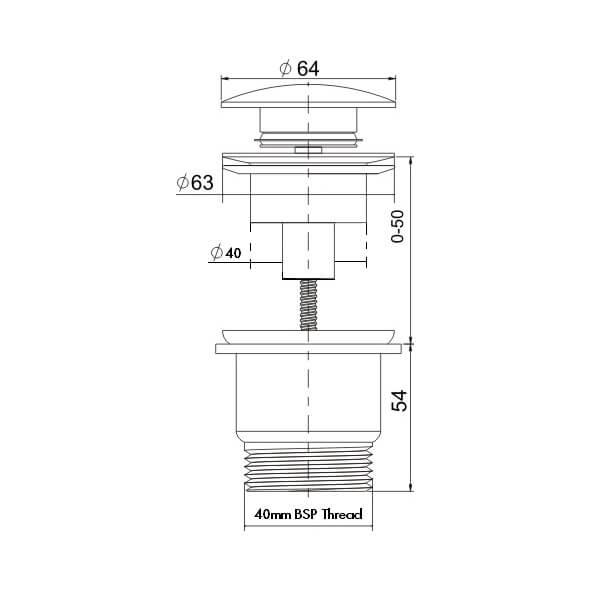 Universal 32/40mm Two Piece Pop-Up Waste