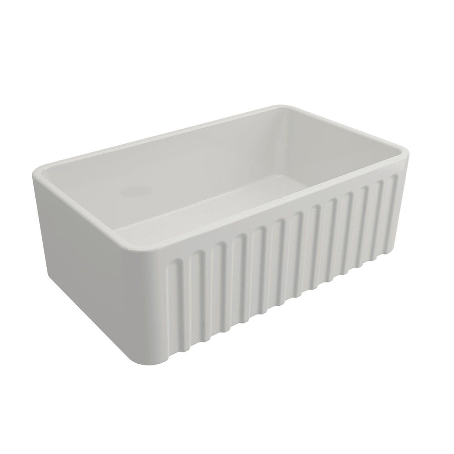 Novi Fine Fireclay Farmhouse Butler Sink with Overflow 75 x 46