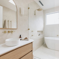 Vivid Slimline High-Rise Shower Arm Round Plate