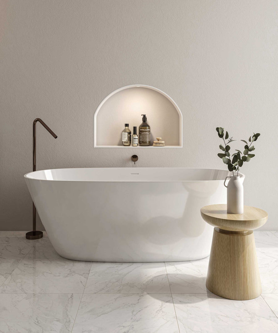 Syros 105 freestanding bath Integrated slot overflow