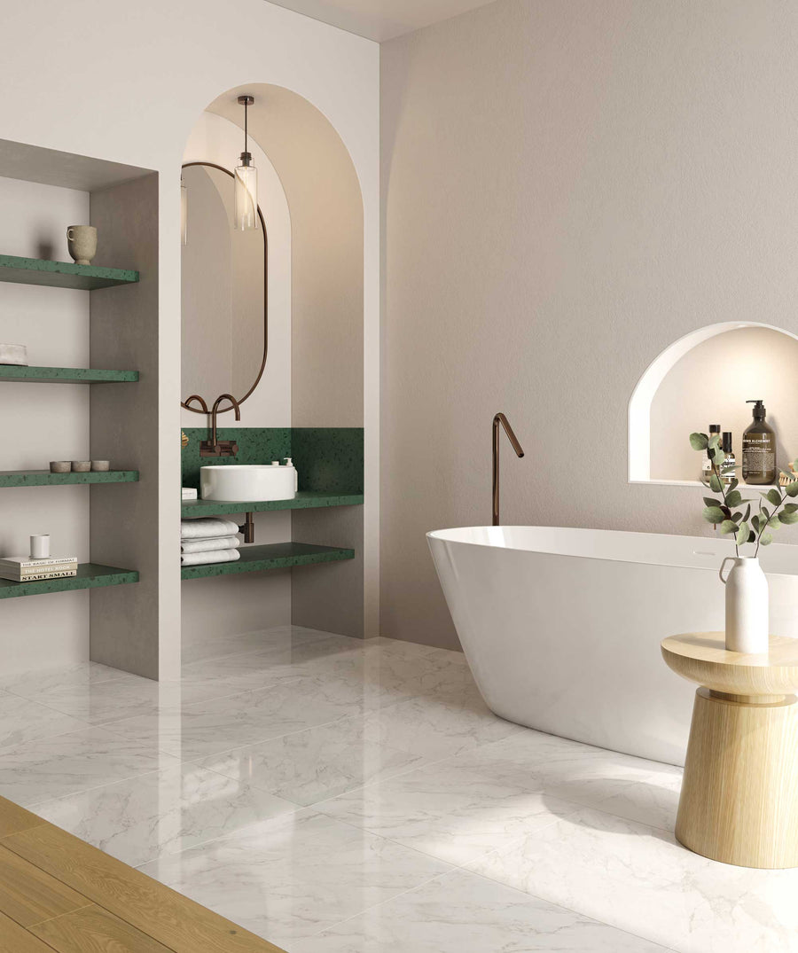 Syros 105 freestanding bath Integrated slot overflow