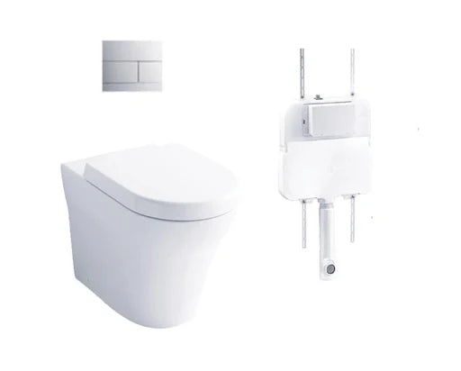 MH Wall Faced Toilet+In-wall Cistern Flush Panel