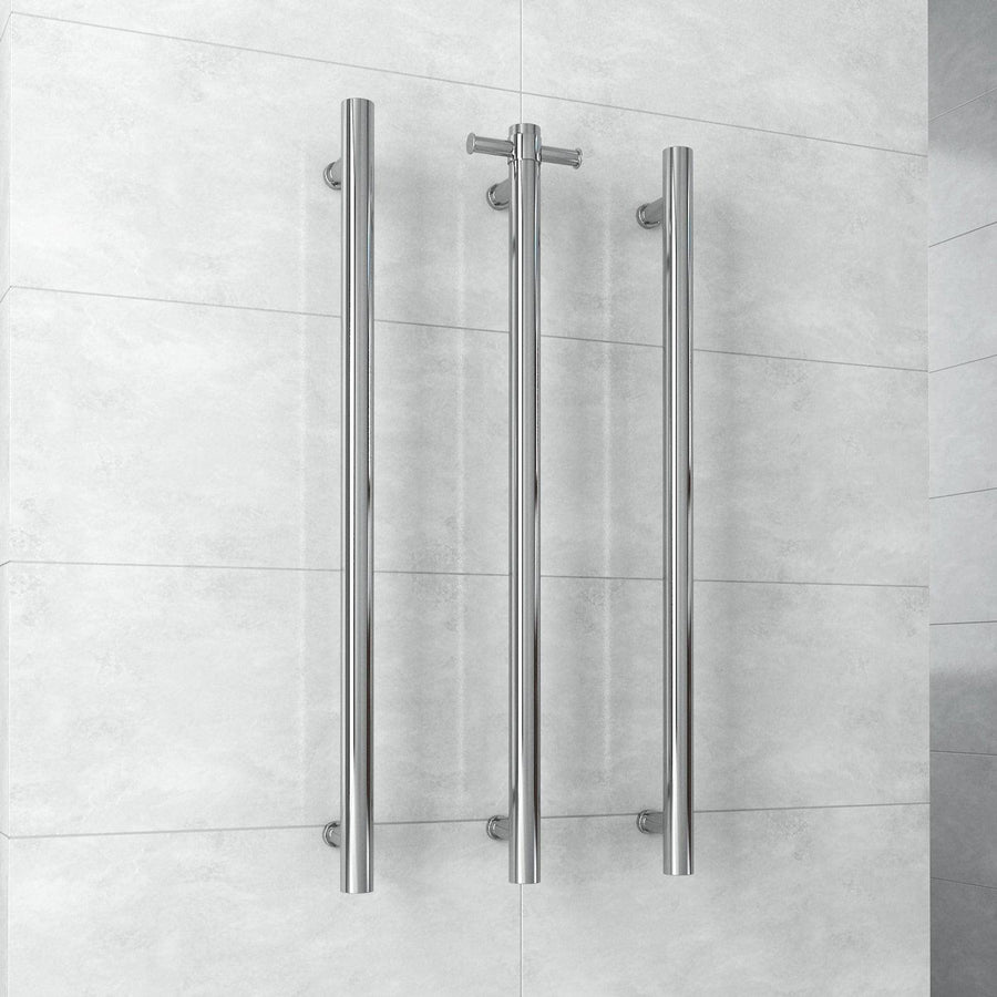 Thermorail Straight/Round Vertical Single Heated Towel Rail